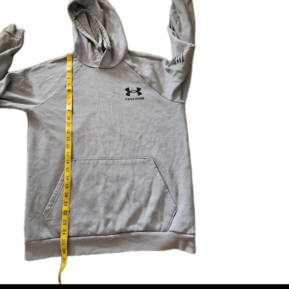 Under Armour Mens Freedom Flag Hoodie In Steel Medium Heather / Black M - Picture 11 of 13